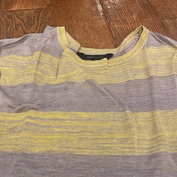 BCBG Max Azria Camille Dolman Sleeve Yellow/Gray Runway Collection Top small - Picture 4 of 8